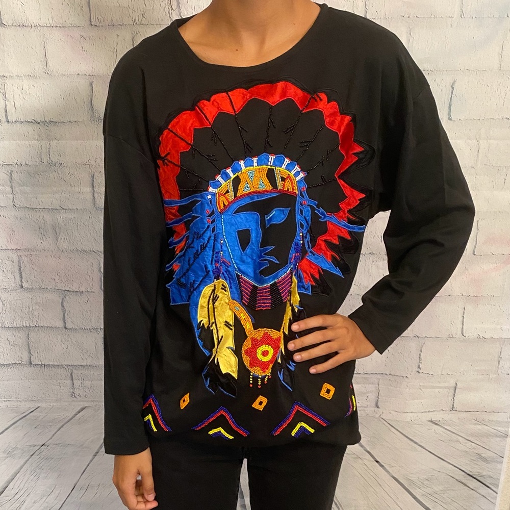 Stunning Vintage Chiefs Beaded tee
